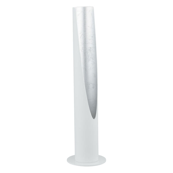 Barbotto Matte White and Silver LED Table Lamp, image 1