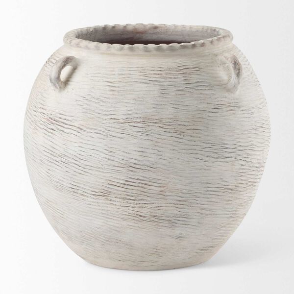 Misha Cream Ceramic Floor Vase, image 3