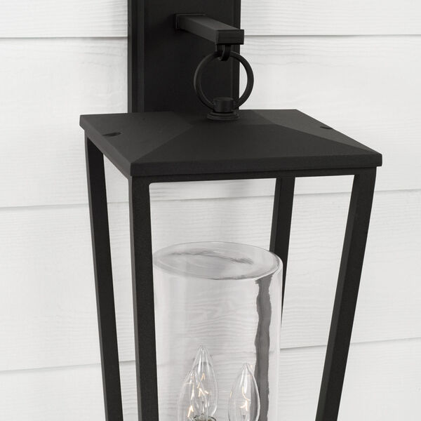 Elliott Black Three-Light Outdoor Wall Mounted with Clear Glass, image 2