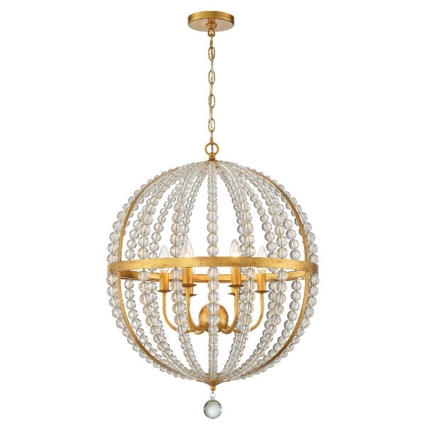Roxy Antique Gold 22-Inch Six-Light Chandelier, image 6