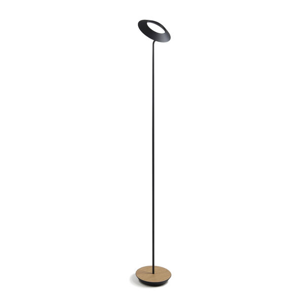 Royyo Matte Black and White Oak LED Floor Lamp, image 3