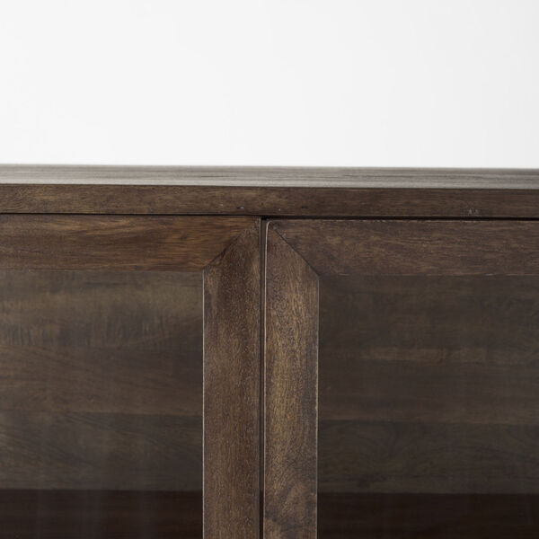 Arelius Medium Brown and Black Display Cabinet, image 6