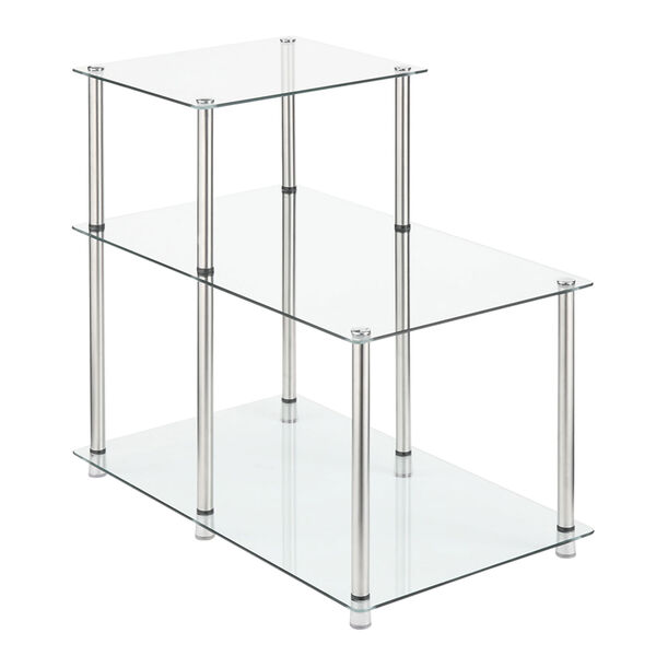 3 Tier Glass Step End Table, image 1