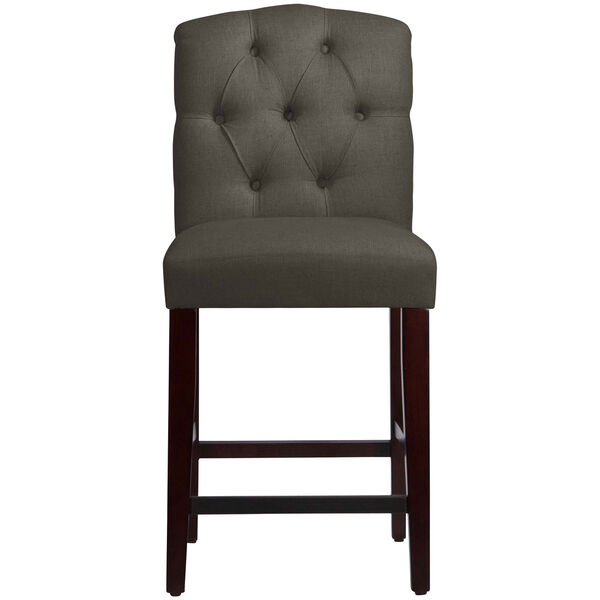 Linen Cindersmoke 41-Inch Tufted Arched Counter Stool, image 3