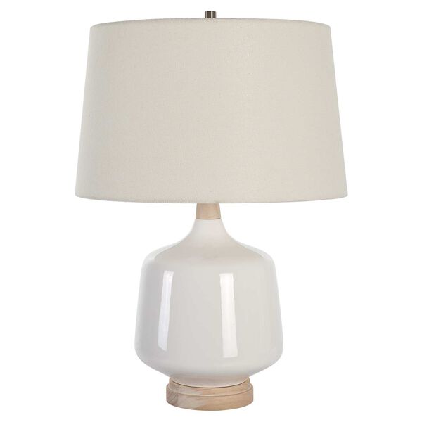 Opal White Brushed Nickel One-Light Table Lamp, image 4