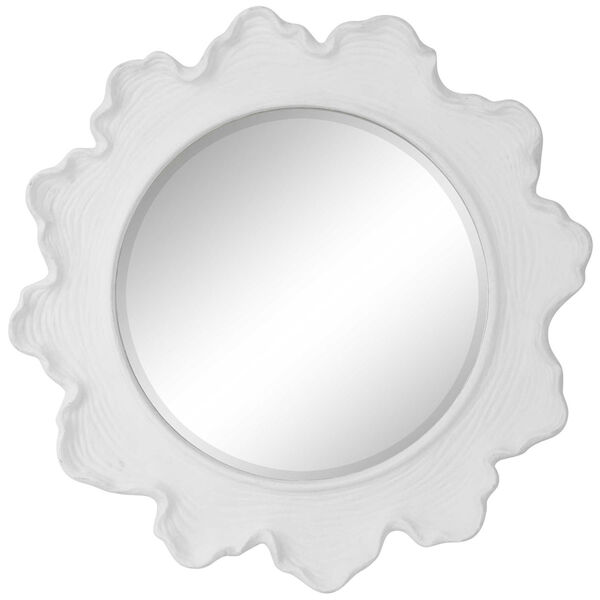 Sea Coral White Round Wall Mirror, image 2