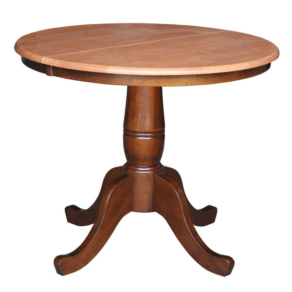 Cinnamon And Espresso 36-Inch Round Pedestal Dining Table, image 1