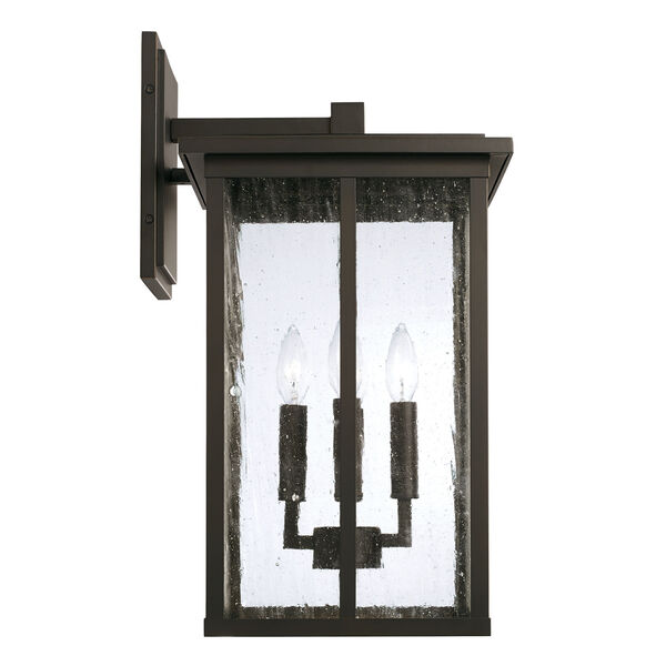 Barrett Oiled Bronze Four-Light Outdoor Wall Lantern with Antiqued Glass, image 4