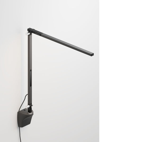Z-Bar Metallic Black LED Solo Mini Desk Lamp with Wall Mount, image 1