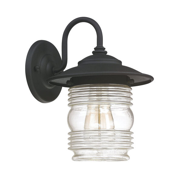 Creekside Black One-Light Wall Lantern with Clear Glass, image 1