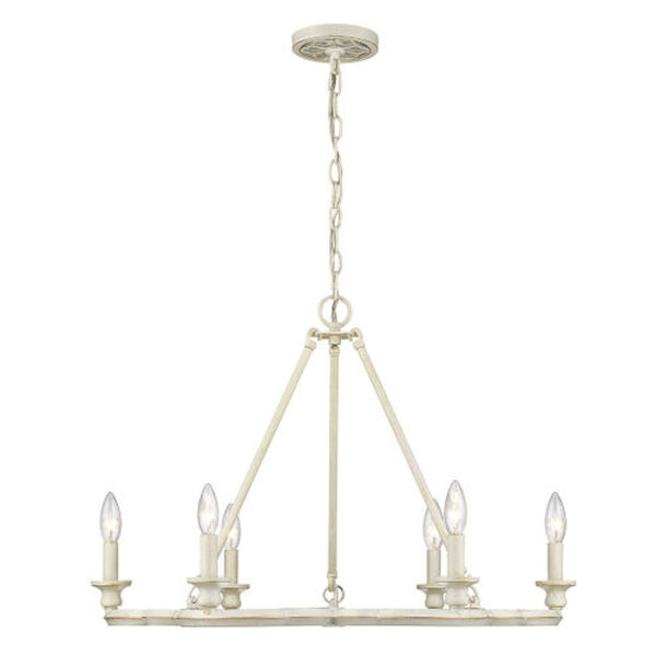 Charlotte French White Six-Light Chandelier, image 2