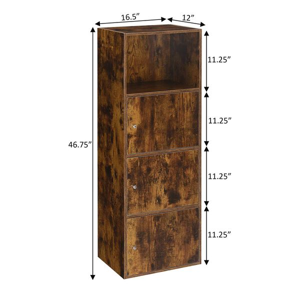Xtra Storage Barnwood Three-Door Cabinet with Shelf, image 3