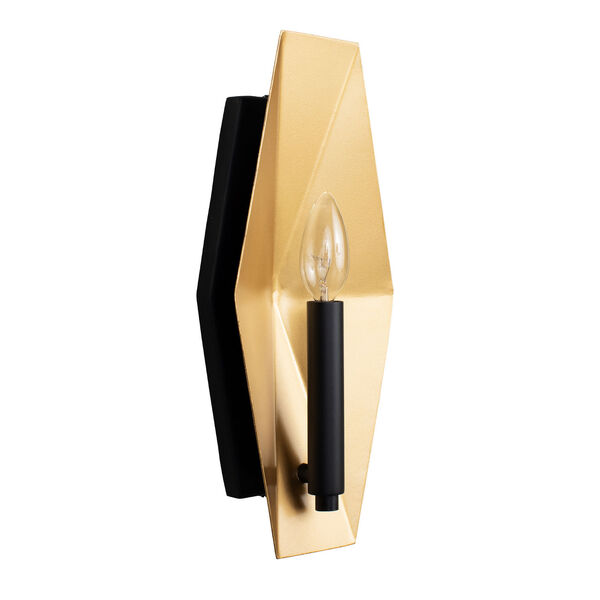 Malone Matte Black and French Gold One-Light Wall Sconce, image 5