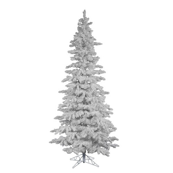 Flocked White Spruce 6.5-Foot Christmas Tree w/744 Tips, image 1