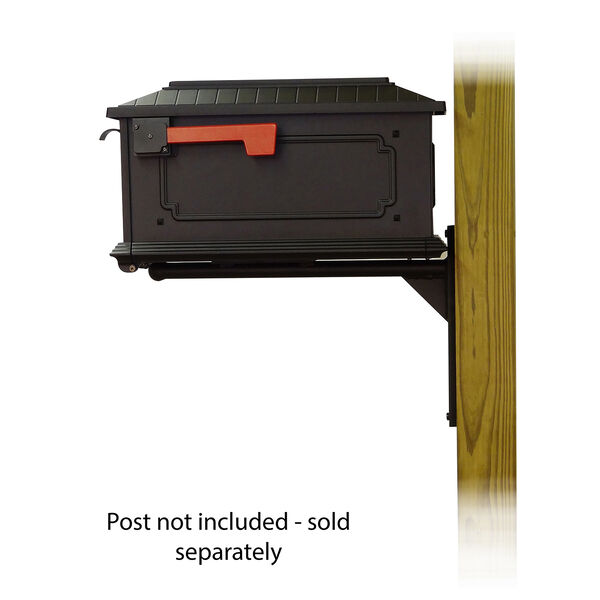 Curbside Black Kingston Mailbox with Ashley Front Single Mounting Bracket, image 3