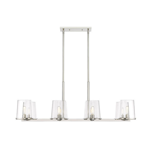 Callista Polished Nickel Eight-Light Chandelier with Clear Glass Shade, image 4