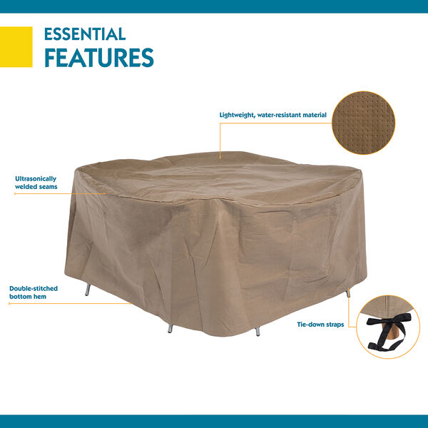Essential Latte 76 In. Round Patio Table with Chairs Set Cover, image 4