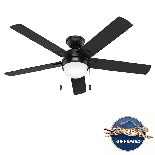 Zeal Matte Black 52-Inch LED Ceiling Fan, image 1