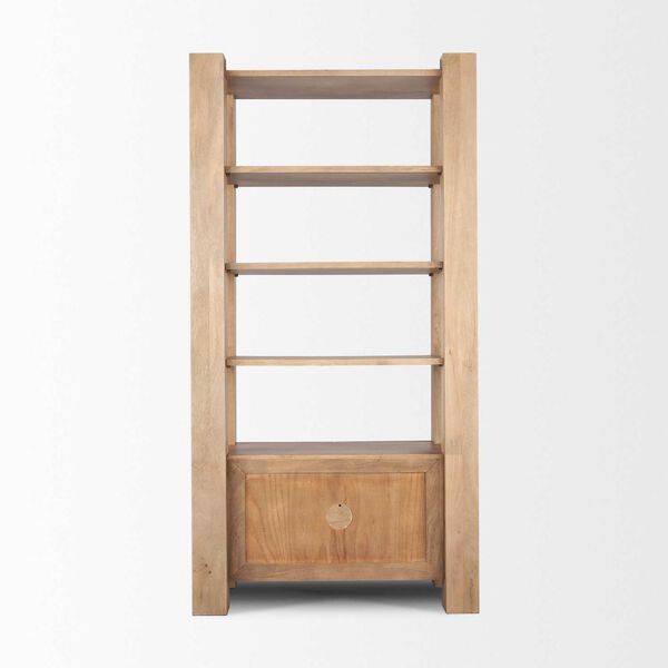 Beth Light Brown Open and Closed Storage Shelving Unit, image 5
