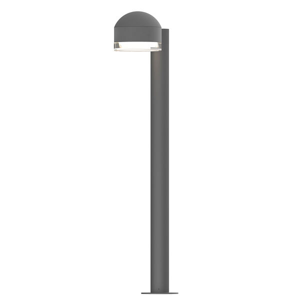 Inside-Out REALS Textured Gray 28-Inch LED Bollard with Cylinder Lens and Dome Cap with Clear Lens, image 1