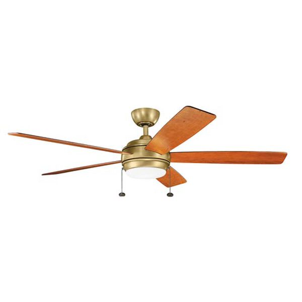 Gladstone Natural Brass 60-Inch LED Ceiling Fan with Light Kit, image 1
