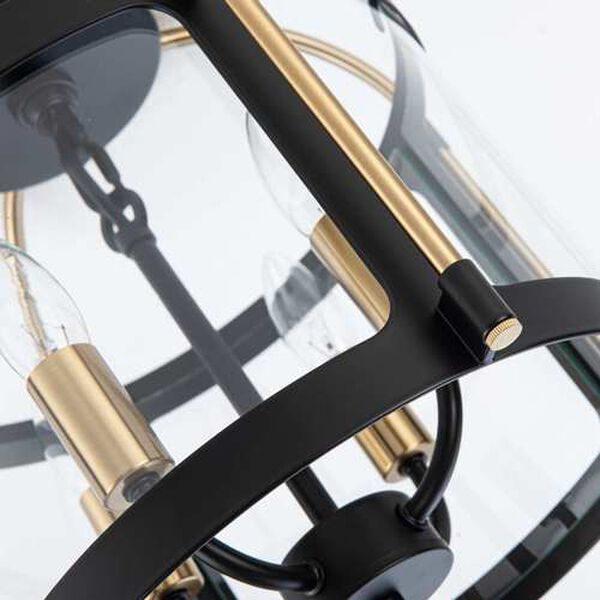 Bonita Black Brushed Brass Four-Light LED Flush Mount, image 4