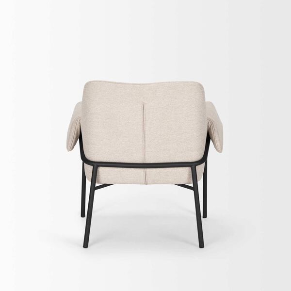 Brently Oatmeal Fabric and Matte Black Metal Legs Accent Chair, image 3
