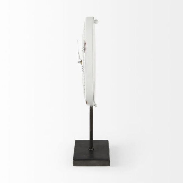 Harriet White and Bronze Table Clock, image 3