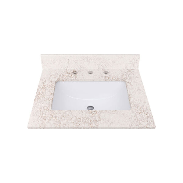 Lotte Radianz Alluring Quartz 25-Inch Vanity Top with Rectangular Sink, image 1