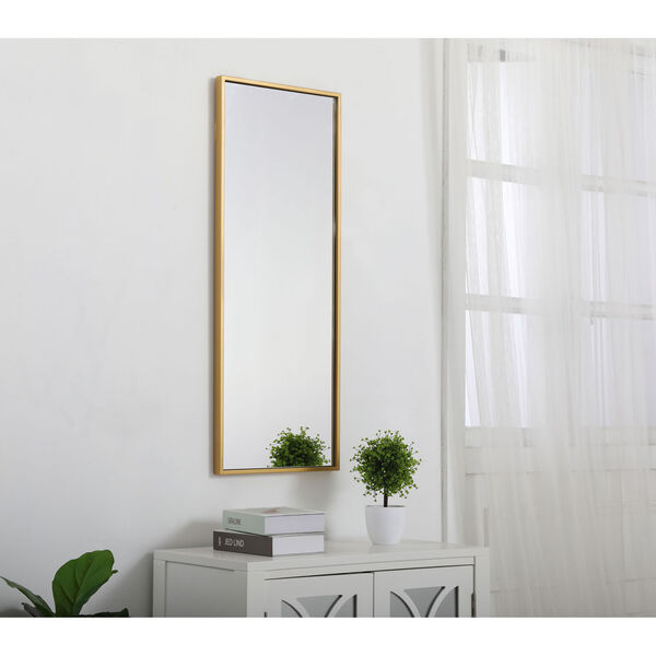 Eternity Brass 14-Inch Rectangular Mirror with Metal Frame, image 3