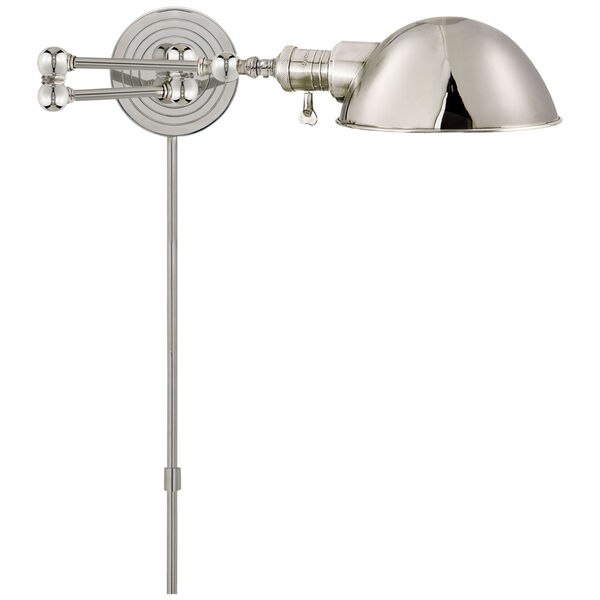 Boston Swing Arm in Polished Nickel with Slg Shade by Chapman and Myers, image 1