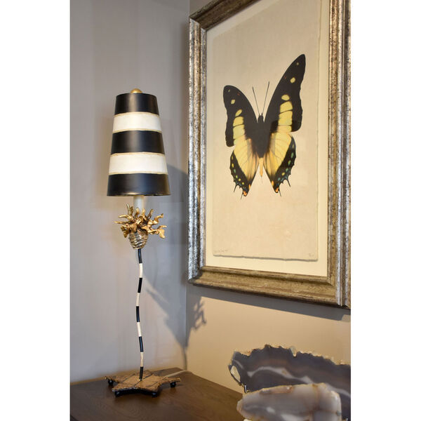 La Fleur Black and Tan Table Lamp, image 2