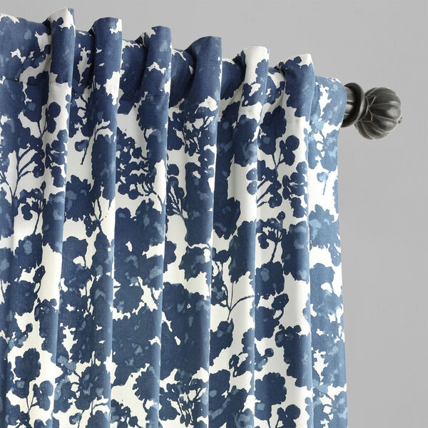 Blue Printed Cotton Single Curtain Panel 50 x 96, image 4