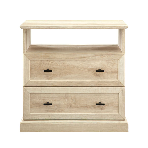 Clyde White Oak Nightstand with Two Drawers, image 2
