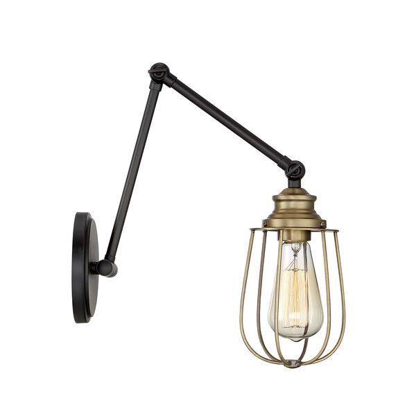 River Station Rubbed Bronze with Brass One-Light Wall Sconce, image 5