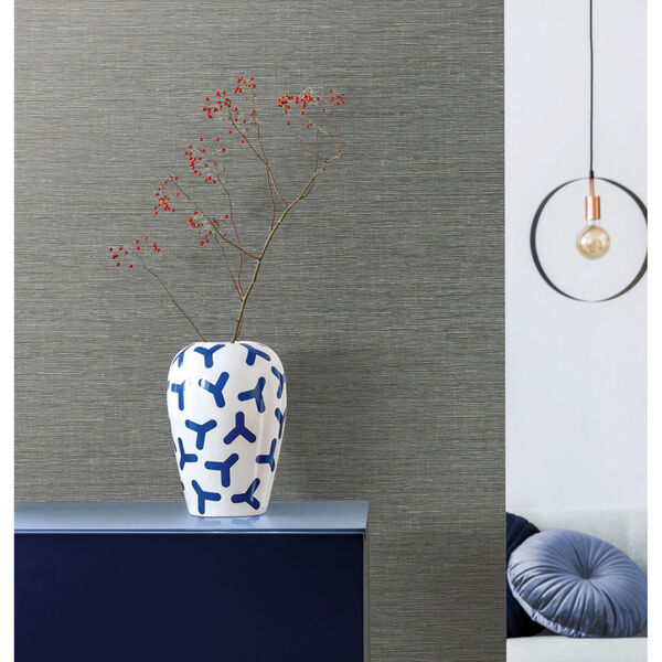 Altitude Dark Gray Weave Non-Pasted Wallpaper, image 1