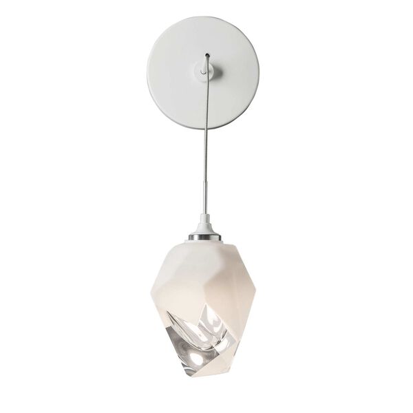 Chrysalis White One-Light Wall Sconce with White Crystal Glass, image 1