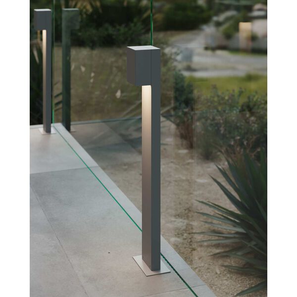 Inside-Out Box Textured Gray 28-Inch LED Bollard, image 5