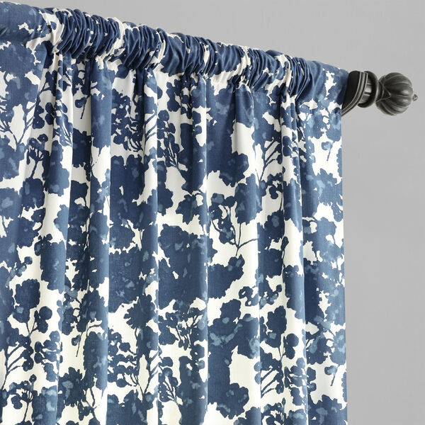 Blue Printed Cotton Single Curtain Panel 50 x 84, image 3