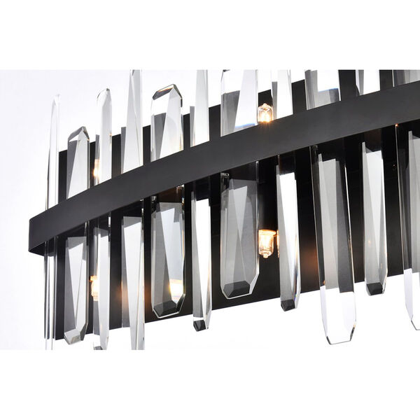Serena Black and Clear 30-Inch Crystal Bath Sconce, image 4
