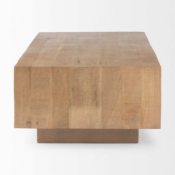 Hayden Light Brown Wood Rectangular Coffee Table, image 3