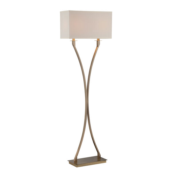 Cruzito Antique Brass 59-Inch Two-Light Floor Lamp, image 1