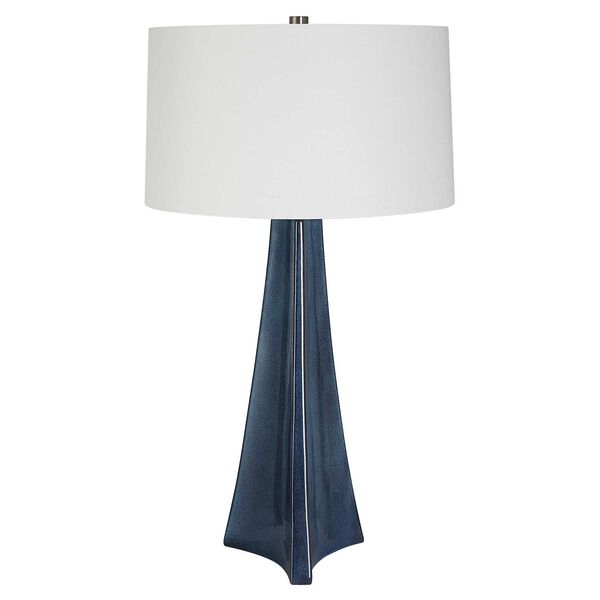 Teramo Blue One-Light Scalloped Ceramic Table Lamp, image 4