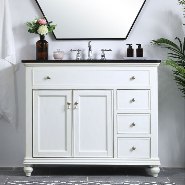 Otto Antique White 42-Inch Vanity Sink Set, image 2