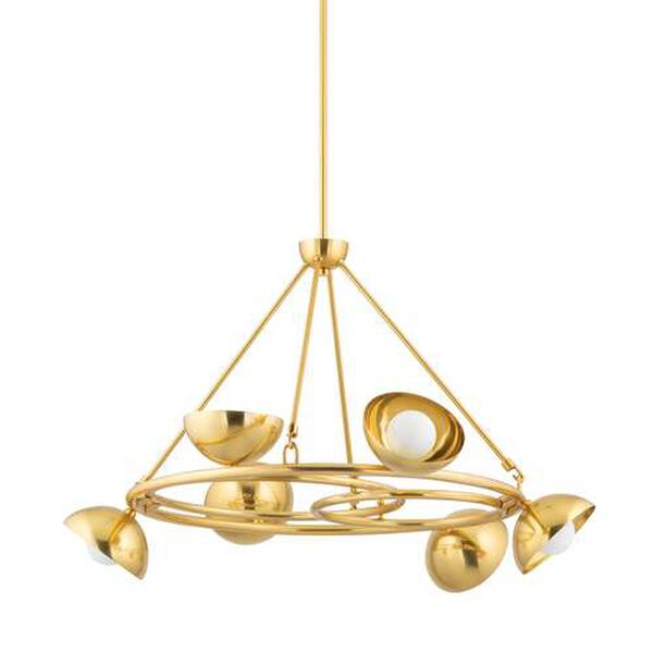 Oraibi Vintage Brass LED Chandelier, image 1