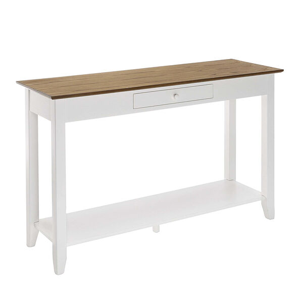 American Heritage Driftwood White One-Drawer Console Table with Shelf, image 4