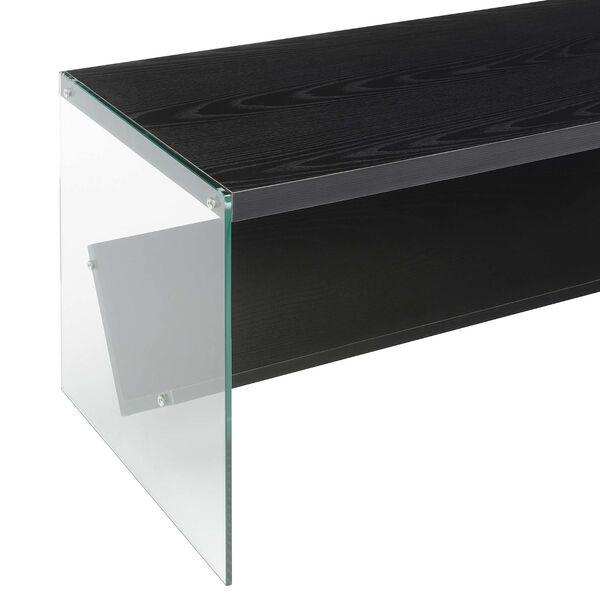 SoHo Black and Glass Coffee Table with Shelf, image 2
