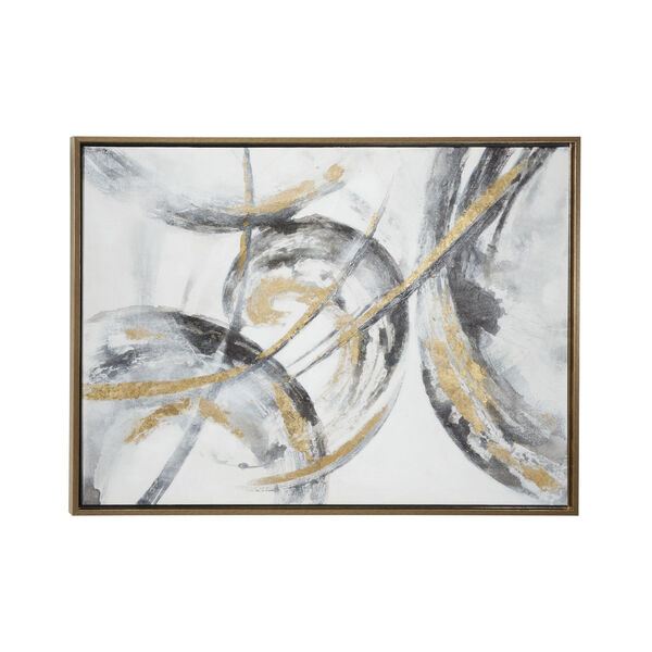 Gold and Gray Abstract Canvas Wall Art, 30-Inch x 40-Inch, image 2
