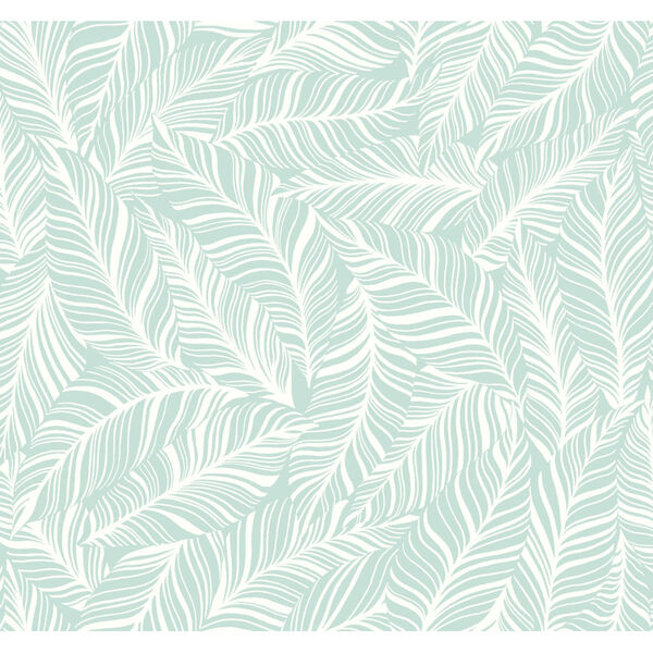 Tropics Aqua Rainforest Canopy Pre Pasted Wallpaper - SAMPLE SWATCH ONLY, image 2