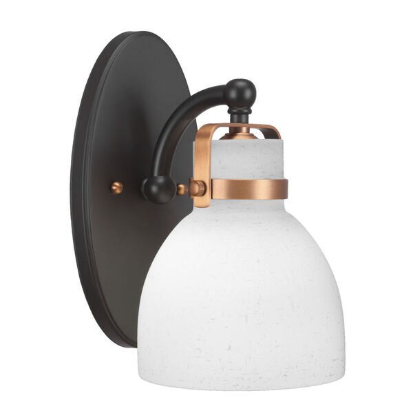 Easton Matte Black Brass One-Light Wall Sconce with Six-Inch White Muslin Glass, image 1